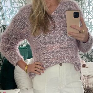 SO Textured Pink and White Knit sweater cozy